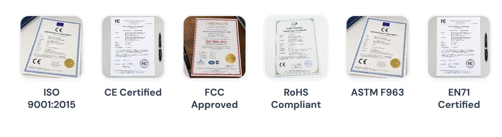 LuxoVibe supplied certification document overview