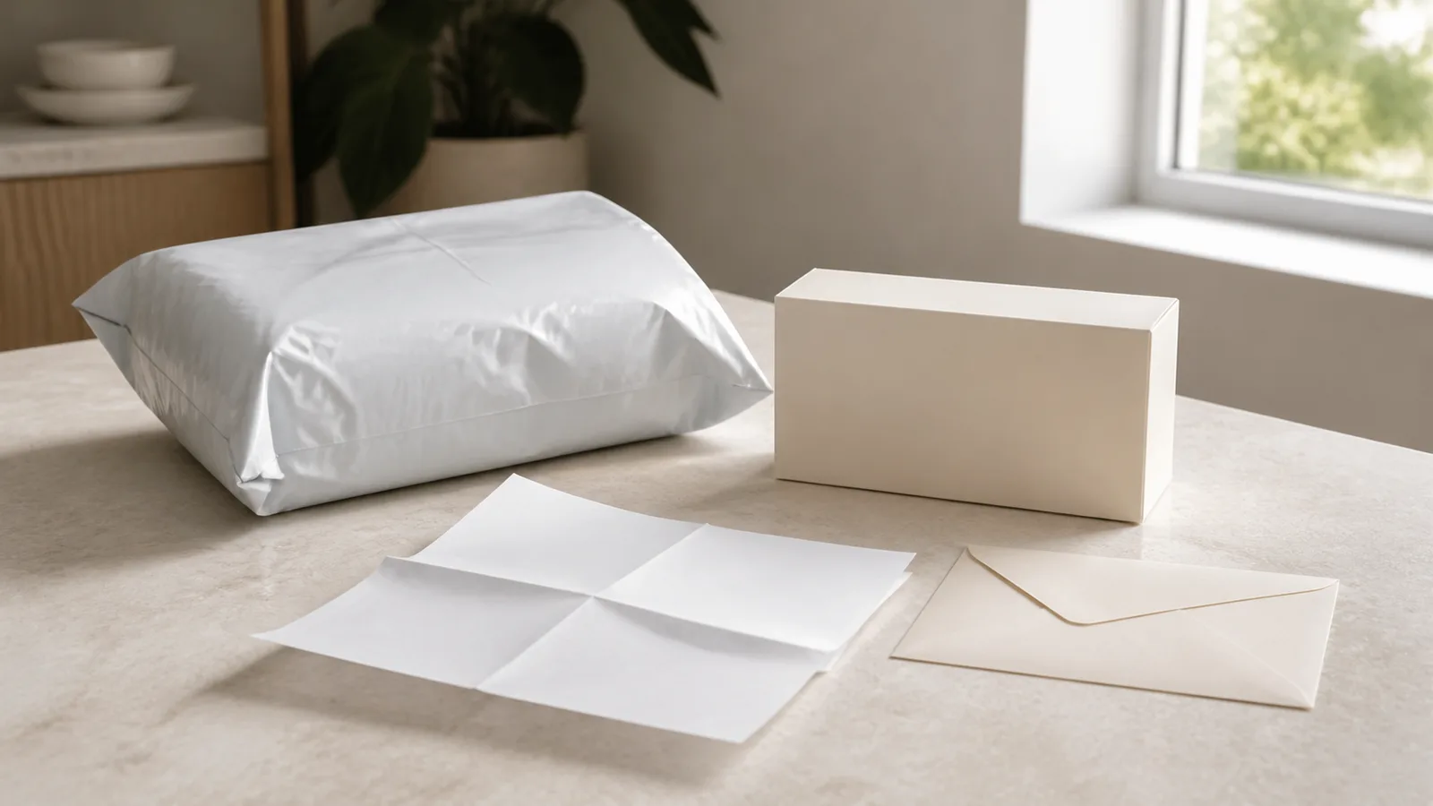 A plain packaged electronic wellness product beside a manual and a simple ownership checklist.