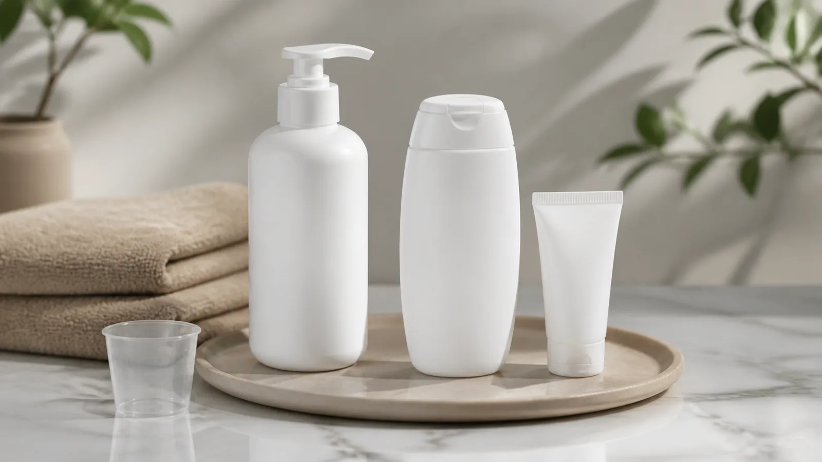 Unbranded personal lubricant packages in pump, flip-top, and travel-tube formats for a feature comparison.